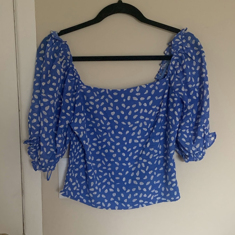 Lucy Paris Blue Dot Crop Top Size M